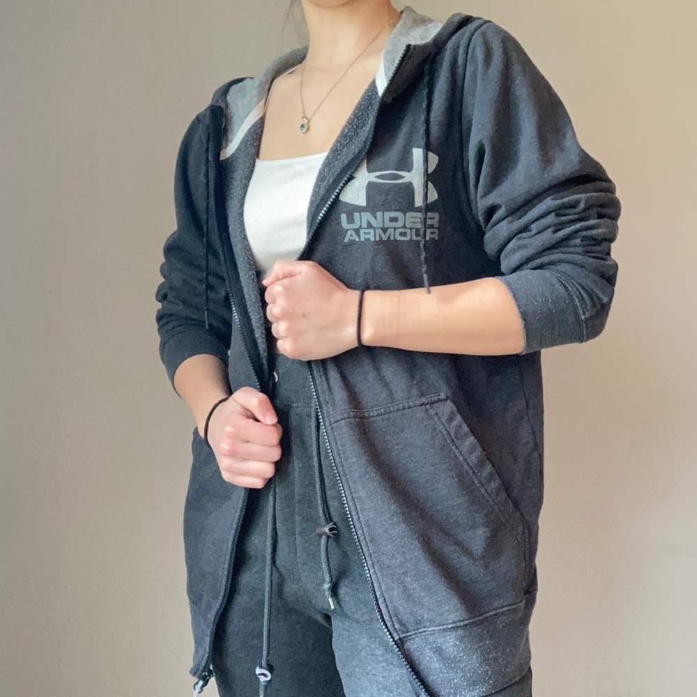 Dark Gray Under Armour Zip Up Running Jacket